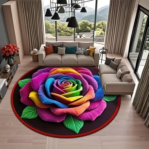 Quick Dry Rose Floor Mat Non-slip Blanket for Living Room Bedroom - Picture 1 of 20