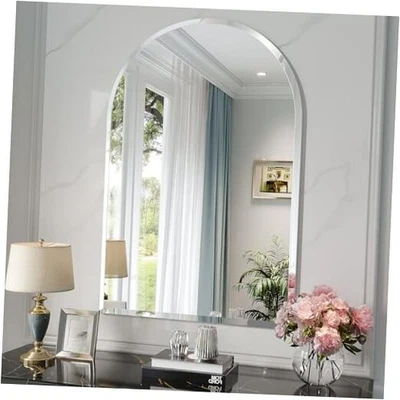 Frameless Bathroom Mirror, 24" x 36" Arched Vanity Mirror for Wall 36"L x 24"W - Image 1 of 4