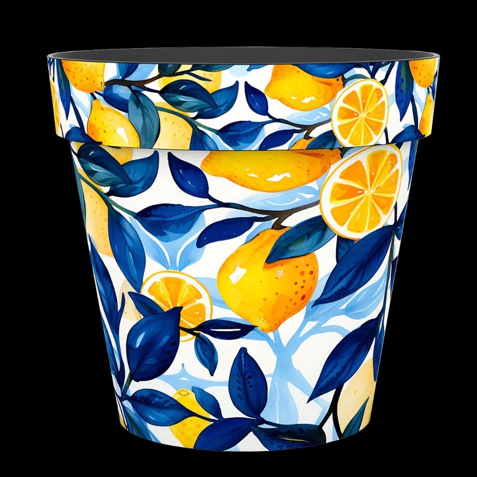 15cm Marbella Planter Lemon Design Creekwood Plastic Plant Pot