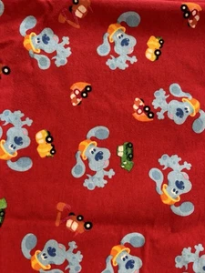 Vintage 2001 Blues Clues 100% Cotton Red Flannel 1 Yard + - Picture 1 of 4