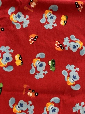 Vintage 2001 Blues Clues 100% Cotton Red Flannel 1 Yard + - Image 1 of 4