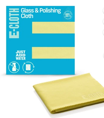 Paquete de 5 limpiadores de ventanas lavables reutilizables para vidrio y paño de pulido amarillo E-Cloth Foto 1 de 4