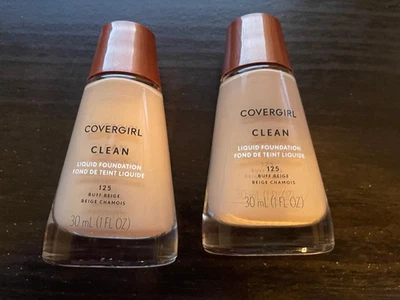 Two (2) Covergirl CLEAN Liquid Foundation, Buff Beige, #125, 1 oz each NEW - Image 1 of 2