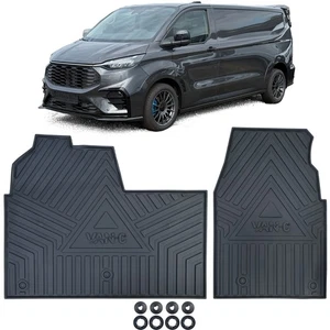 Auto Gummi Fußmatten Schwarz Premium Set für Ford Tourneo Transit Custom ab 2023 - Picture 1 of 7