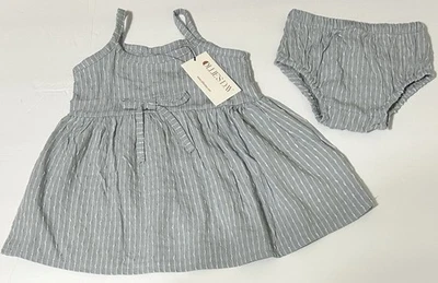 Ollie’s Day Bebé Niña Azul Chambray Solero y Florers Nuevo con Etiquetas 3-6 Meses Foto 1 de 4