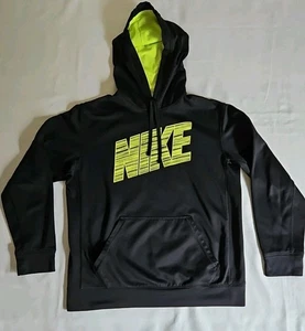 Nike Therma-Fit Hoodie Pullover Black/ Neon Green Mesh Lined Men's Size Medium - Picture 1 of 10