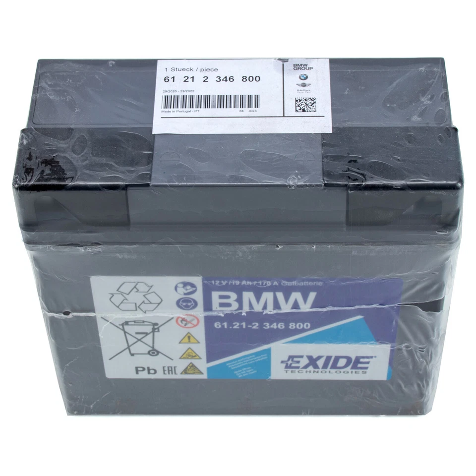 ORIGINAL BMW EXIDE GEL GEL12-19 Motorrad Batterie 12V 19Ah 61212346800 - Bild 1 von 3