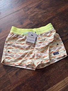 NEW Patagonia Girls Costa Rica Baggies Shorts Coast Highway Tea Green SZ XLarge - Picture 1 of 2