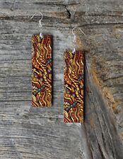 Earrings Earth Waves Wood Bar Printed Earrings Jewelry