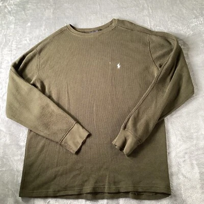 Camisa Polo Ralph Lauren Talla L Hombres Prendas para dormir Waffle Pullover Manga Larga Marrón Foto 1 de 4