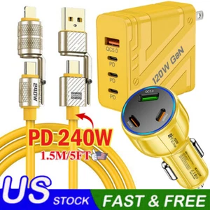240W Fast Charging USB Type C Wall Charger For iPhone 16 Pro Max 16e 15 14 13 12 - Picture 1 of 36
