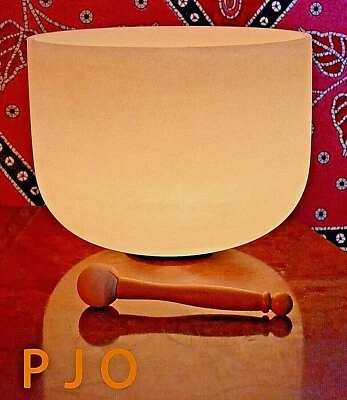 Frosted quartz crystal singing bowl assorted chakras and sizes