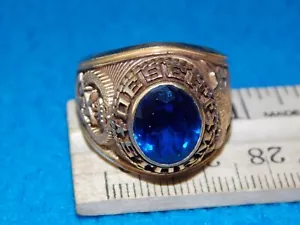 VINTAGE- DESERT STORM MEN'S BLUE STONE RING SIZE 10.5 - NOS - LIFE TIME ALPHA - Picture 1 of 6