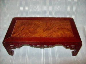 VINTAGE/ANTIQUE SMALL 12" by 6" by 4 1/4" CHINESE CARVED WOOD ALTAR TABLE/STAND - Picture 1 of 16
