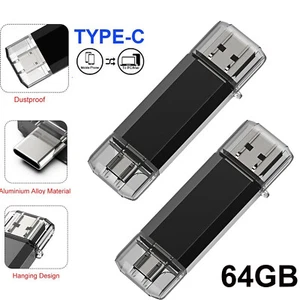 2X 64GB Type-C Flash Drive OTG USB Stick 3.0 Memory Storage Pen For Samaung - Bild 1 von 11