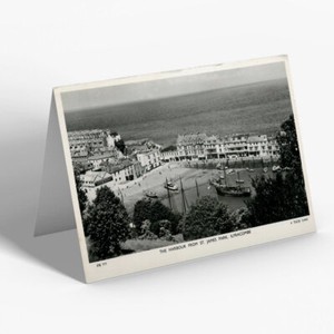 GREETING CARD - Vintage Devon - The Harbour from St. James Park, Ilfracombe