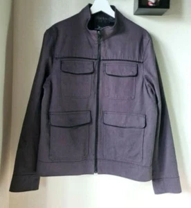 MARC ANTHONY Men's Gray Cotton Twill Jacket Lined Size M MEDIUM Coat Herringbone - Picture 1 of 8