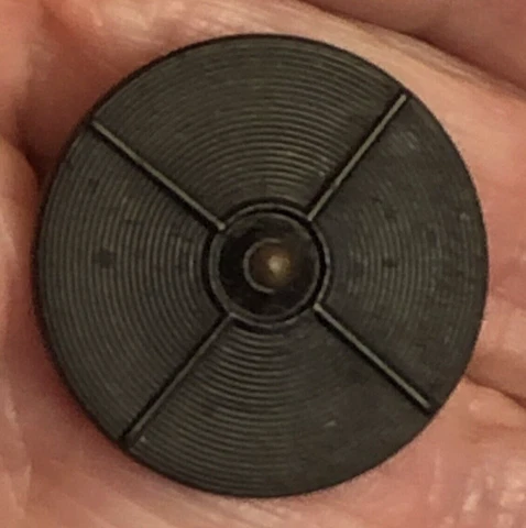 PINSHANK  CROSS & CIRCLE  DESIGN  Hard Rubber Button -  GOODYEAR'S 1851 Cover