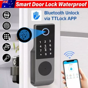 Electronic Door Lock Smart WiFi APP Fingerprint Card Password Key Home Security - Picture 1 of 18