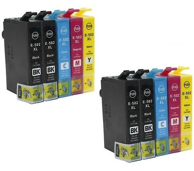 10 Cartouche compatible pour EPSON 502XL Noir (x4) + Couleur (x2) série Jumelle - Photo 1/1