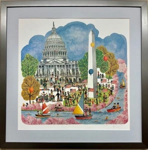 Ivel Weihmüller "Art Fair Washington International" gerahmte Kunst primitiv NEU - Bild 1 von 3