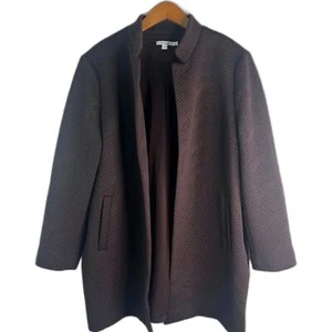 Blazer Chicos Chevron Jacquard Boyfriend Frente Abierto Talla 3P/LG Marrón Acolchado - Imagen 1 de 9