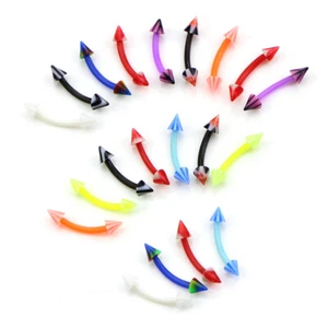 20Pcs Curved Barbell Eyebrow Rings Bar Tragus Ear Stud Helix Piercing JewelrF-mx - Photo 1/6