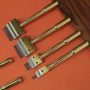 Hierros de punción intercambiables artesanales de cuero para coser herramientas de cincel de perforación - Imagen 1 de 28