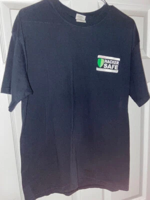 Hacker Safe-T-Shirt-Size L-Large-Tee-Black-ScanAlert-Adult-Licensed-New - Image 1 of 3