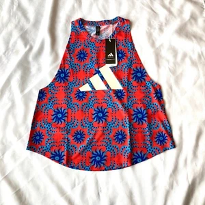 ADIDAS x FARM RIO Training Tank Top Loose Fit Women's Small S Red Cyan NWT NEW - Picture 1 of 7
