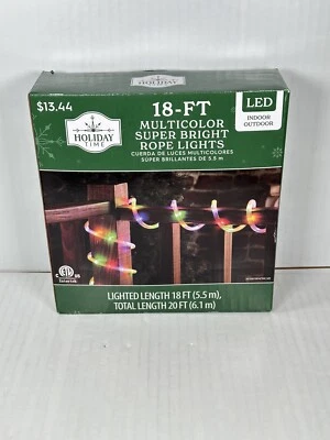 Holiday Time 18 pies Interior/Exterior Cuerda Multicolor Luces LED Brillantes Navidad NUEVO Foto 1 de 3