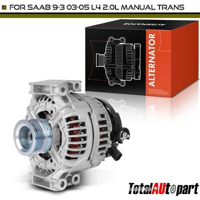 New Alternator for Saab 9-3 2003-2005 140 Amp 12 Volt CW 5-Groove Clutch Pulley - Image 1 of 4