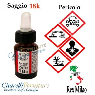 SAGGIO ORO 18 K. Au. Test REAGENTE