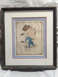 Civil War Framed Caricature Although you're a Lieutenant bold TW Strong New York - Picture 1 of 5