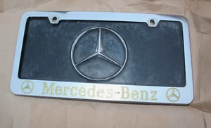 Mercedes Benz License Plate Frame logo San Diego silver black front OFFER $99 - Bild 1 von 9