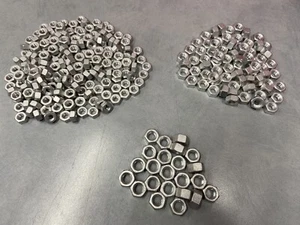 Aluminum Hex Nut Lot- Includes (200) 1/4"-20 / (75) 5/16"-18 / (23) 3/8"-16 - Picture 1 of 1