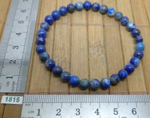 Bracelet LAPIS LAZULI naturel bleu profond perles 6 mm lithotherapie reiki - Imagen 1 de 2