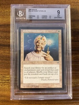 MTG✨ENLIGHTENED TUTOR ✨Mirage BGS 9 MINT w/10 UNCOMMON Instant Frazier LOW POP ! - Image 1 of 4