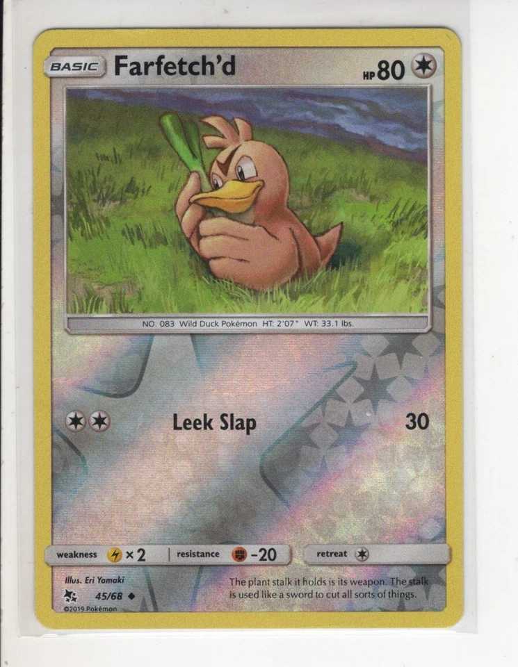 FARFETCH'D REVERSE HOLO-FOIL HIDDEN FATES SET POKEMON CARD 45/68 LP - Image 1 of 1