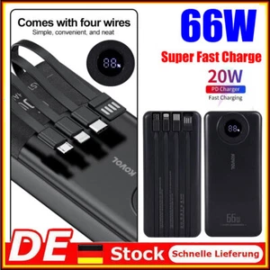 66W Power Bank 4 USB tipo C PD 20W cellulare laptop caricatore esterno 50000mAh veloce - Foto 1 di 17