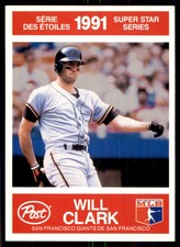1991 Post Canada Super Star Series Will Clark San Francisco Giants #9