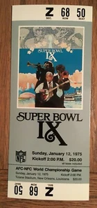 RÉPLICA DE BOLETO DE NFL SUPER BOWL IX PITTSBURGH STEELERS 1975 ROONEY BRADSHAW - Imagen 1 de 2