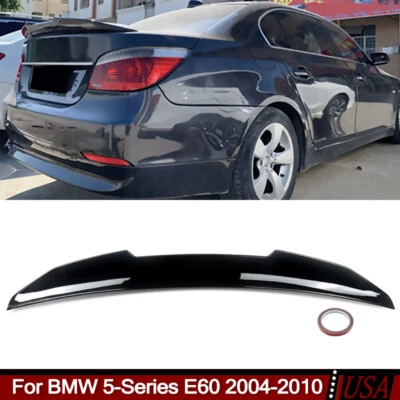 For BMW E60 528i 535i 2004-2010 Gloss Black Duckbill PSM Style Trunk Spoiler Lip Foto 1 de 4