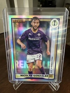 2023 Topps Chrome Merlin UEFA NICOLAS GONZALEZ REFRACTOR ACF FIORENTINA #5 - Picture 1 of 2