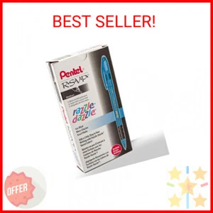 Pentel RSVP Razzle-Dazzle Ballpoint Pen, (1.0mm) Medium Line, Blue Barrel, Black - Picture 1 of 2