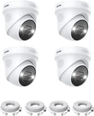 ZOSI 4pcs 5MP Cámara de Seguridad IP PoE, Detección de Persona, Cámara Adicional - Imagen 1 de 4