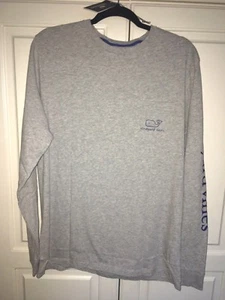 NWT M L or XL Vineyard Vines Men's L/S Gray Whale Pocket Tee - Picture 1 of 4
