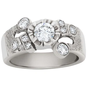 Anillo de diamantes en oro blanco de 14k. 0,80 quilates en diamantes. Talla 6,25 - Imagen 1 de 11