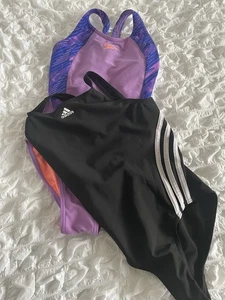 2 Girls Swimming Costumes -One Speedo One Adidas Both 9-10 - Picture 1 of 10
