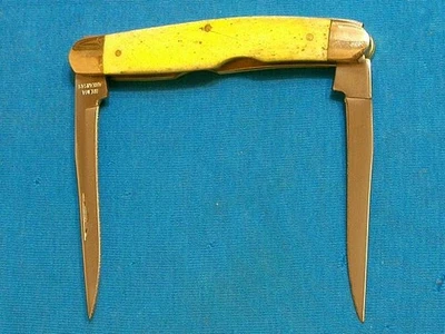 MT. IDA ARKANSAS USA GOLD BONE MUSKRAT FOLDING HUNTER KNIFE KNIVES SURVIVAL JACK - Image 1 of 4